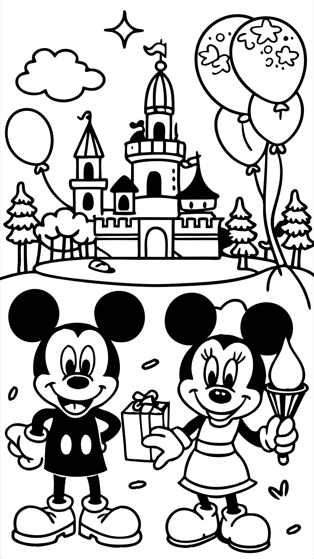 pages à colorier Mickey Minnie Mouse